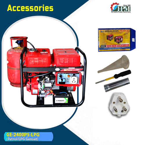 2.1 KVA smart Portable Generator, Petrol & LPG RUN, recoil & self start, Model GE-2400PS